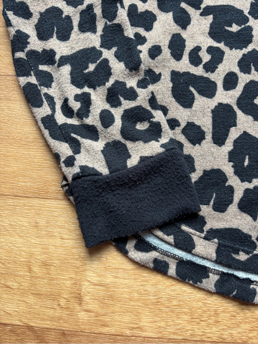 Pink Clover Brown Leopard Print Long Sleeve Top with Brown Elbow Patches - Picture 8 of 11